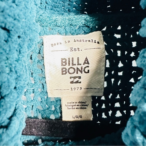 NWT Billabong Sz Large Deep Jade Cowl Neck Loose Knit Jumper Chunky Sweater - Picture 3 of 9